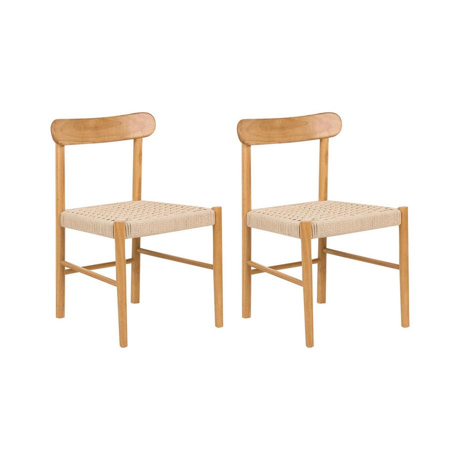 Set di 2 sedie da pranzo en Legno di caucciù  EAGAN