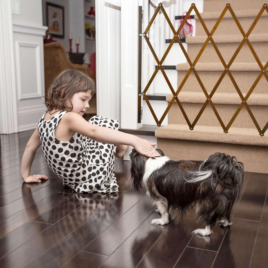 B2X  Grille de séparation extensible pour chien en marron 