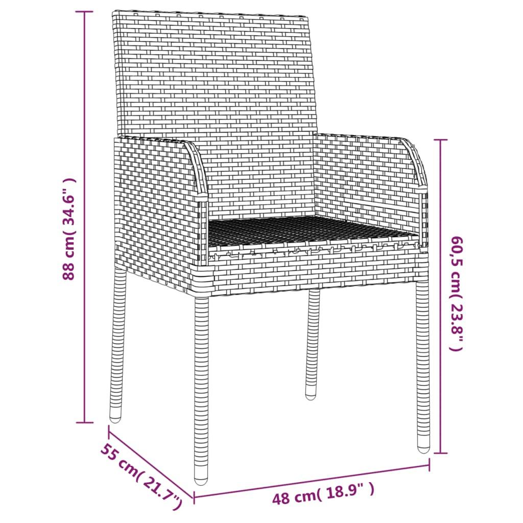 VidaXL set da pranzo da giardino Polirattan  