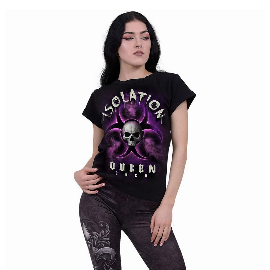 Spiral T-Shirt Isolation Queen Col Bateau Manches Courtes  