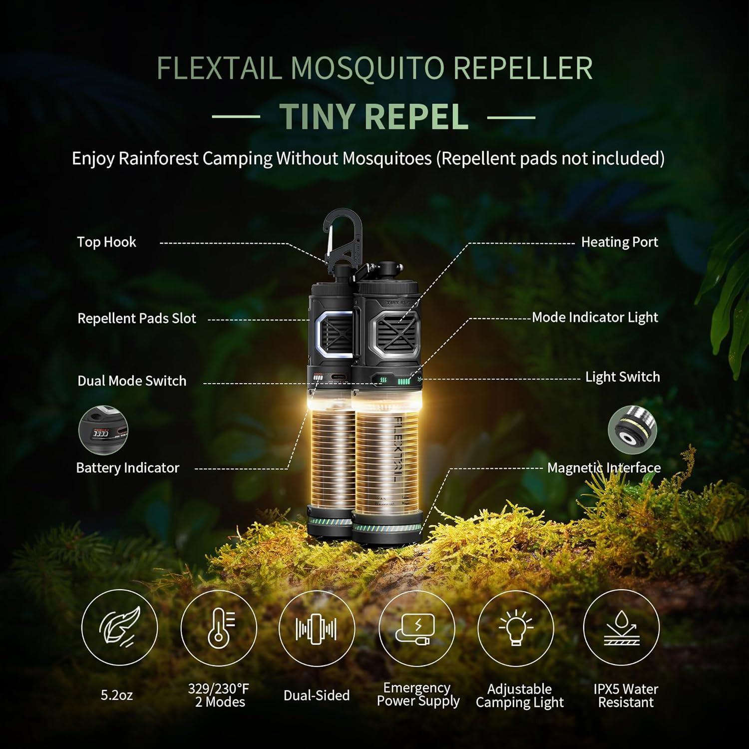 Flextail TINY REPELLER Lanterne anti-moustiques 3 en 1  