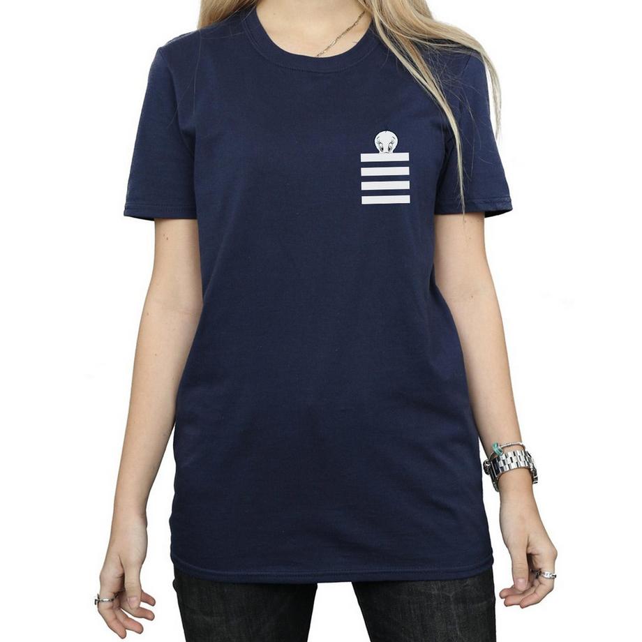 LOONEY TUNES Tweety Pie T-Shirt Rayé Fausse Poche  