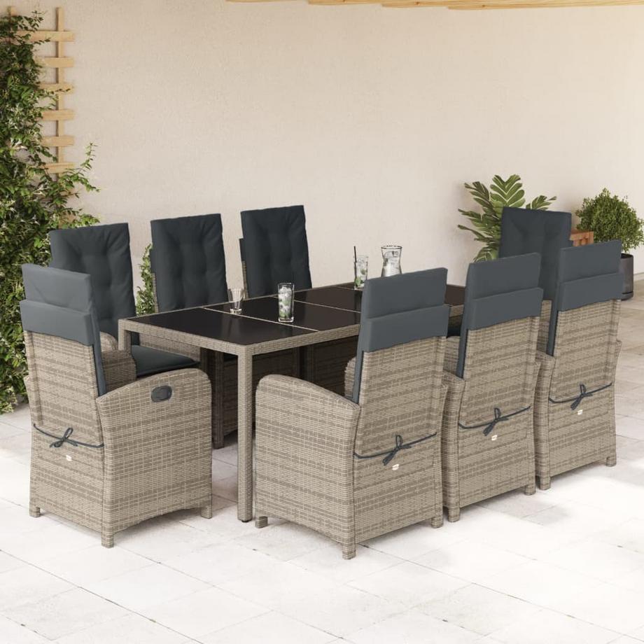 VidaXL Ensemble de salle à manger de jardin rotin synthétique  
