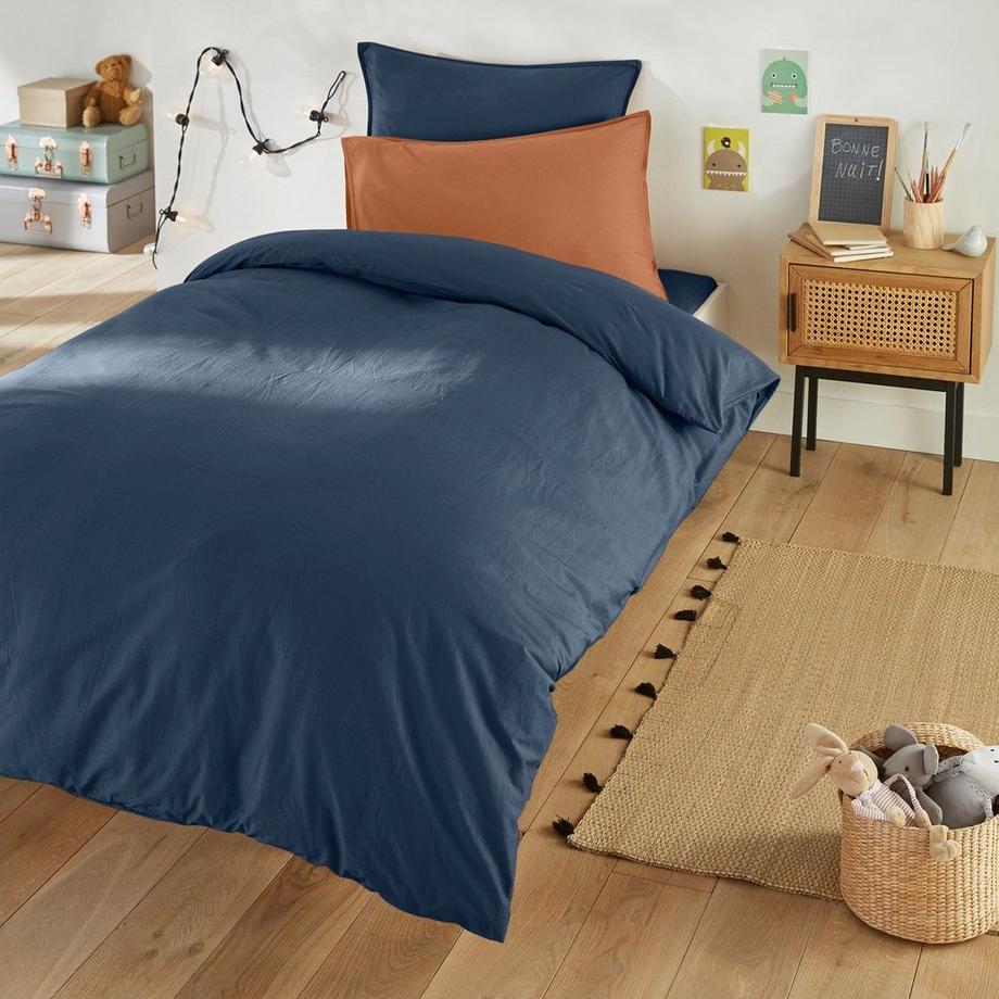 Housse de couette enfant en coton lavé