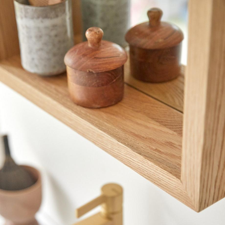 Tikamoon Specchio in legno di quercia massello 70x45 cm Easy  