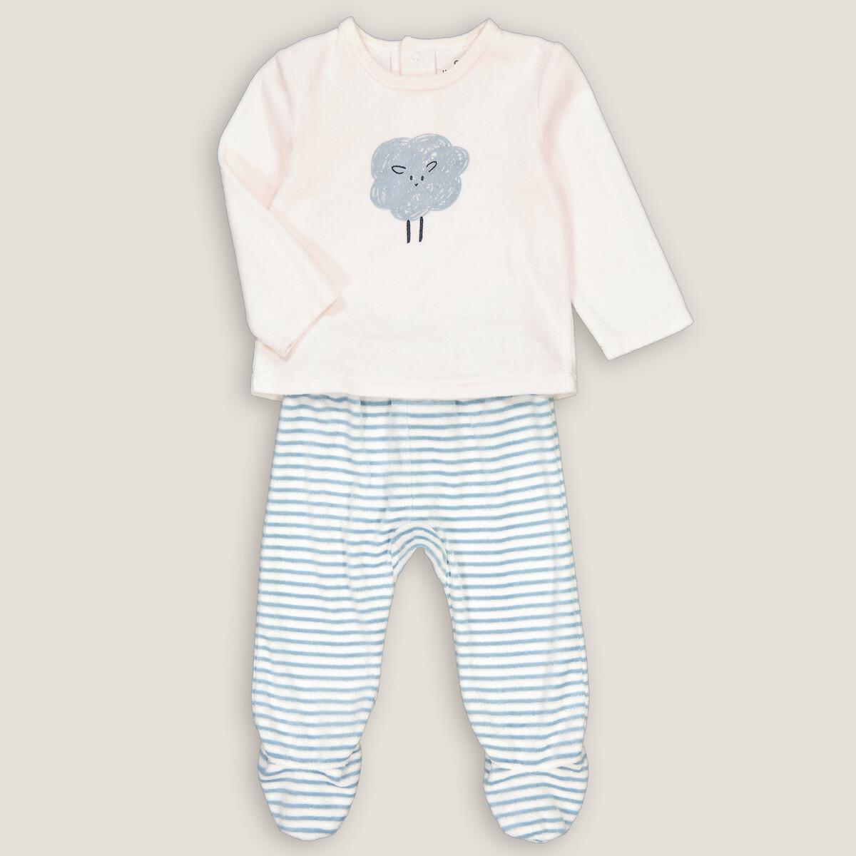 La Redoute Collections  Pyjama 2 pièces à pieds en velours 