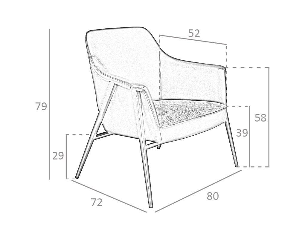 ANGEL CERDA Fauteuil en tissu et simili cuir  