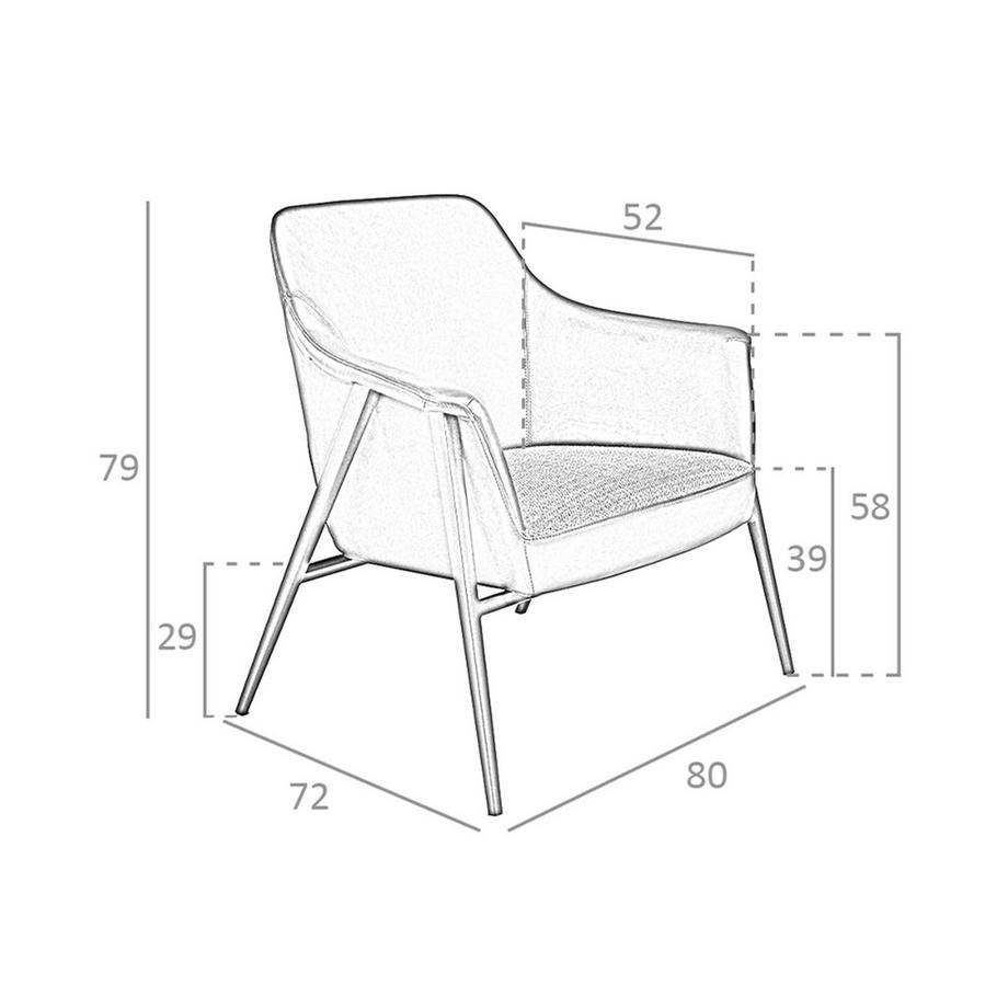 ANGEL CERDA Fauteuil pivotant en tissu gris et similicuir noir  