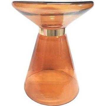 Beistelltisch Azmin Glas amber rund 36x36