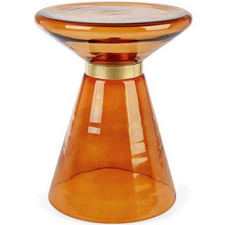 mutoni Table d'appoint Azmin verre ambré rond 36x36  