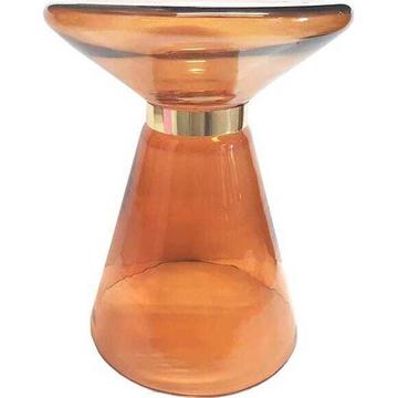 Beistelltisch Azmin Glas amber rund 36x36