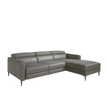 Graues Lederecksofa mit Relax