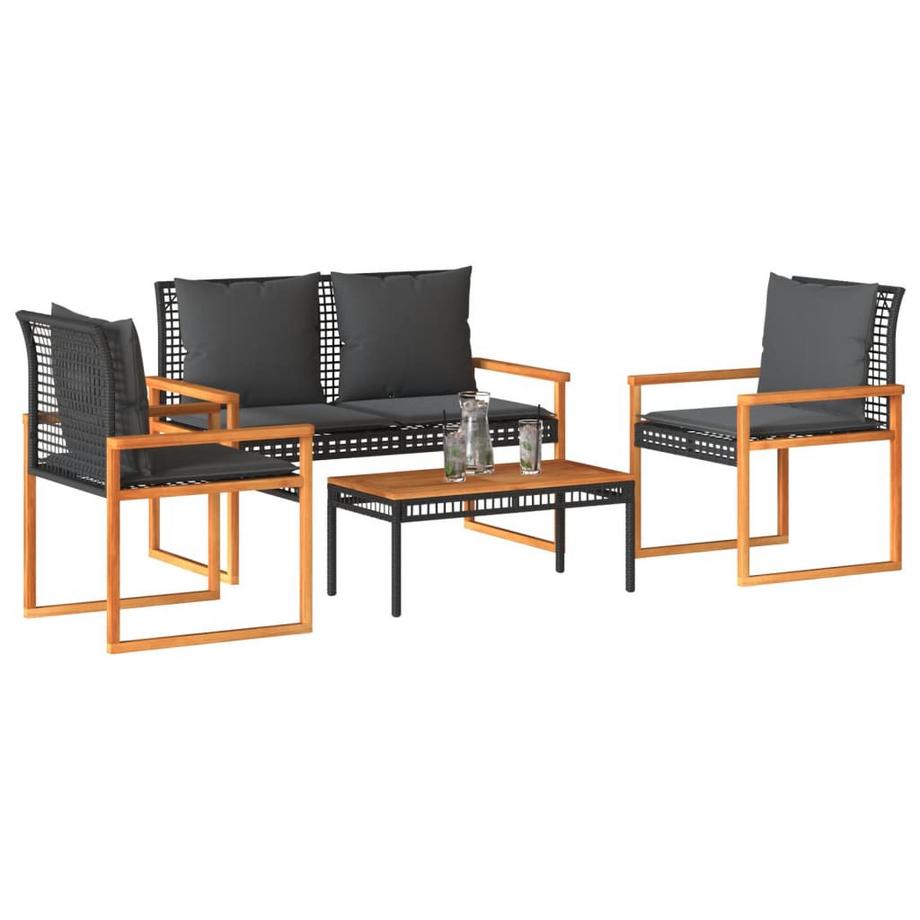 VidaXL set salotto da giardino Polirattan  