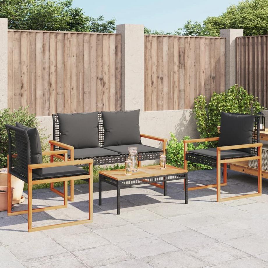 VidaXL set salotto da giardino Polirattan  