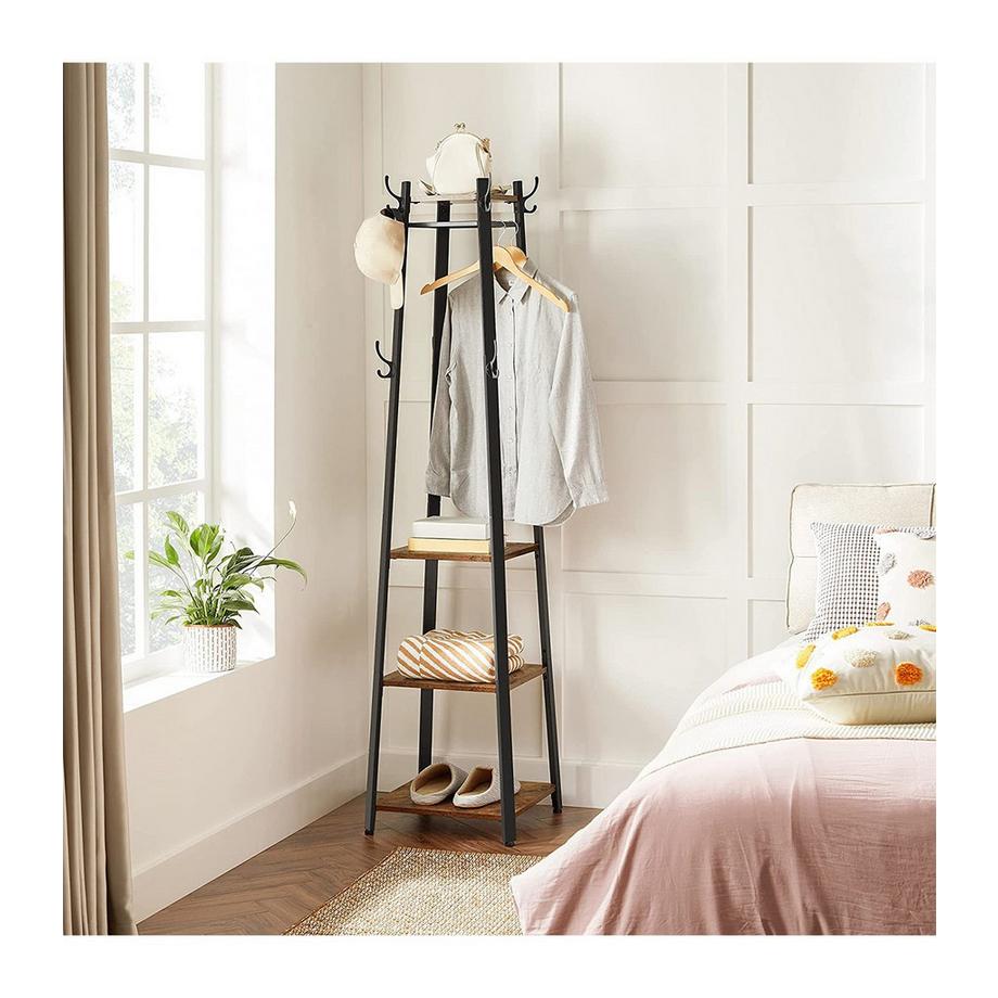 Calicosy Appendiabiti con mensole a 3 livelli, ganci e aste - H180 cm  