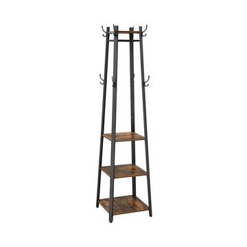 Appendiabiti con mensole a 3 livelli, ganci e aste - H180 cm