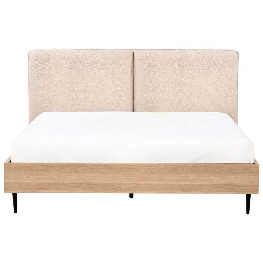 Beliani Lit avec sommier en Bouclé Traditionnel LIMANTON  