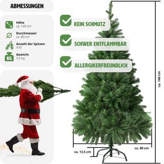 Tectake Sapin de Noël artificiel moulé par injection avec support métallique  