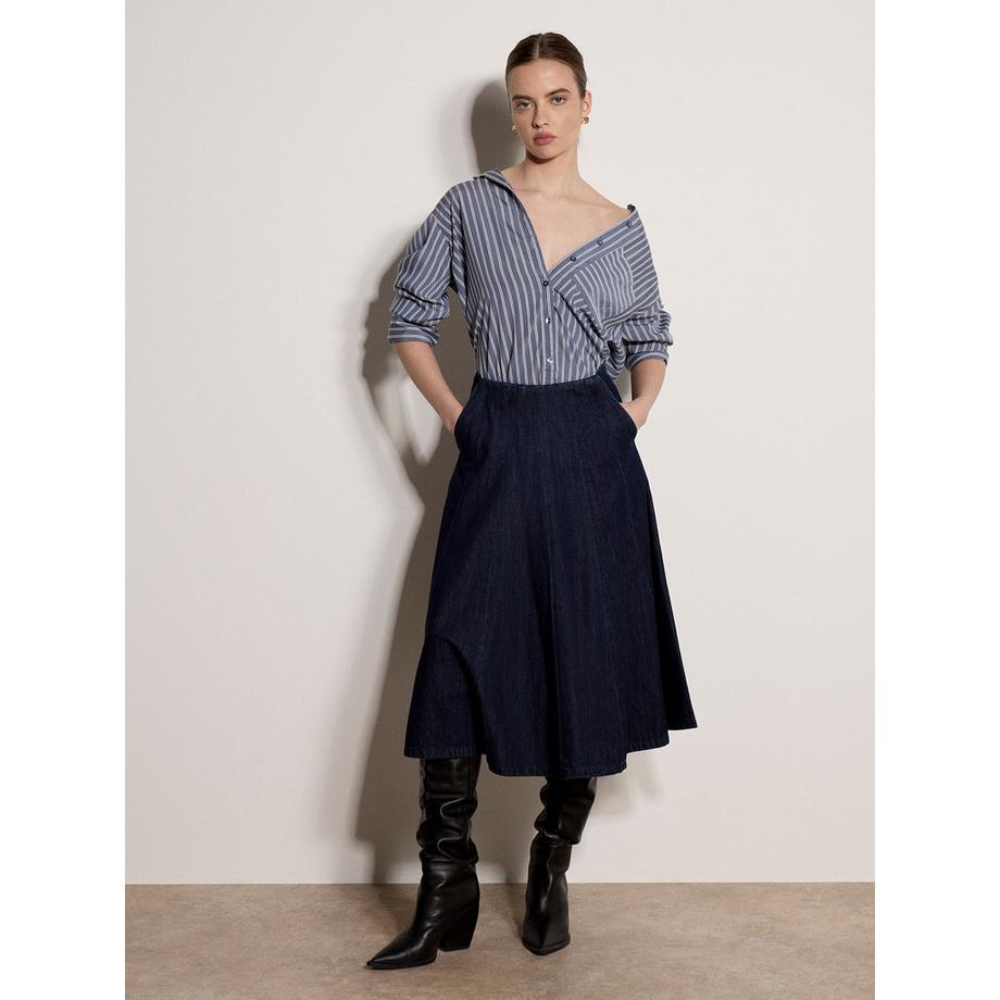 APRICOT Denim Midi Rock mit ausgestelltem Schnitt  