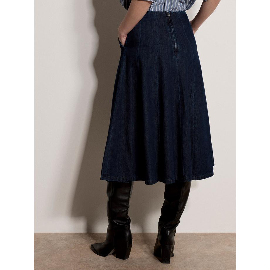 APRICOT Denim Midi Rock mit ausgestelltem Schnitt  