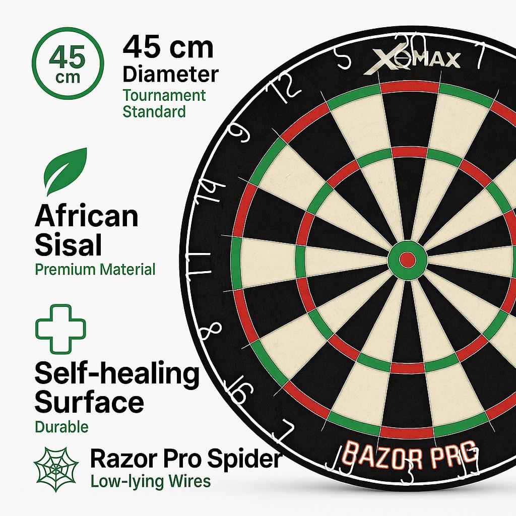 XQ Max  Dartscheibe Razor Pro, aus African Sisal 