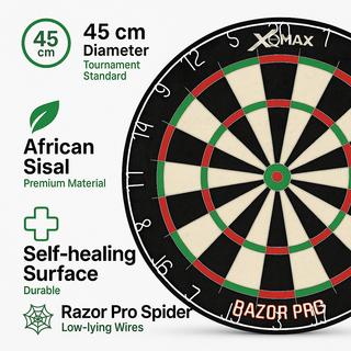 XQ Max  Dartscheibe Razor Pro, aus African Sisal 