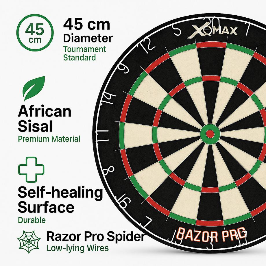 XQ Max  Dartscheibe Razor Pro, aus African Sisal 