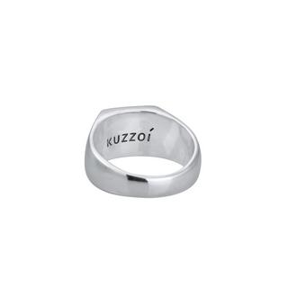 Kuzzoi  Bague Chevalière Homme Logo Tendance Avec Émail 