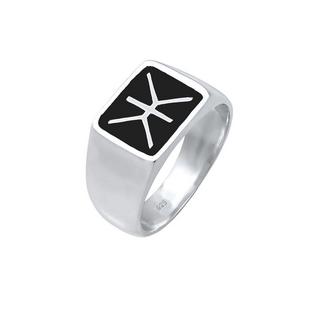 Kuzzoi  Bague Chevalière Homme Logo Tendance Avec Émail 