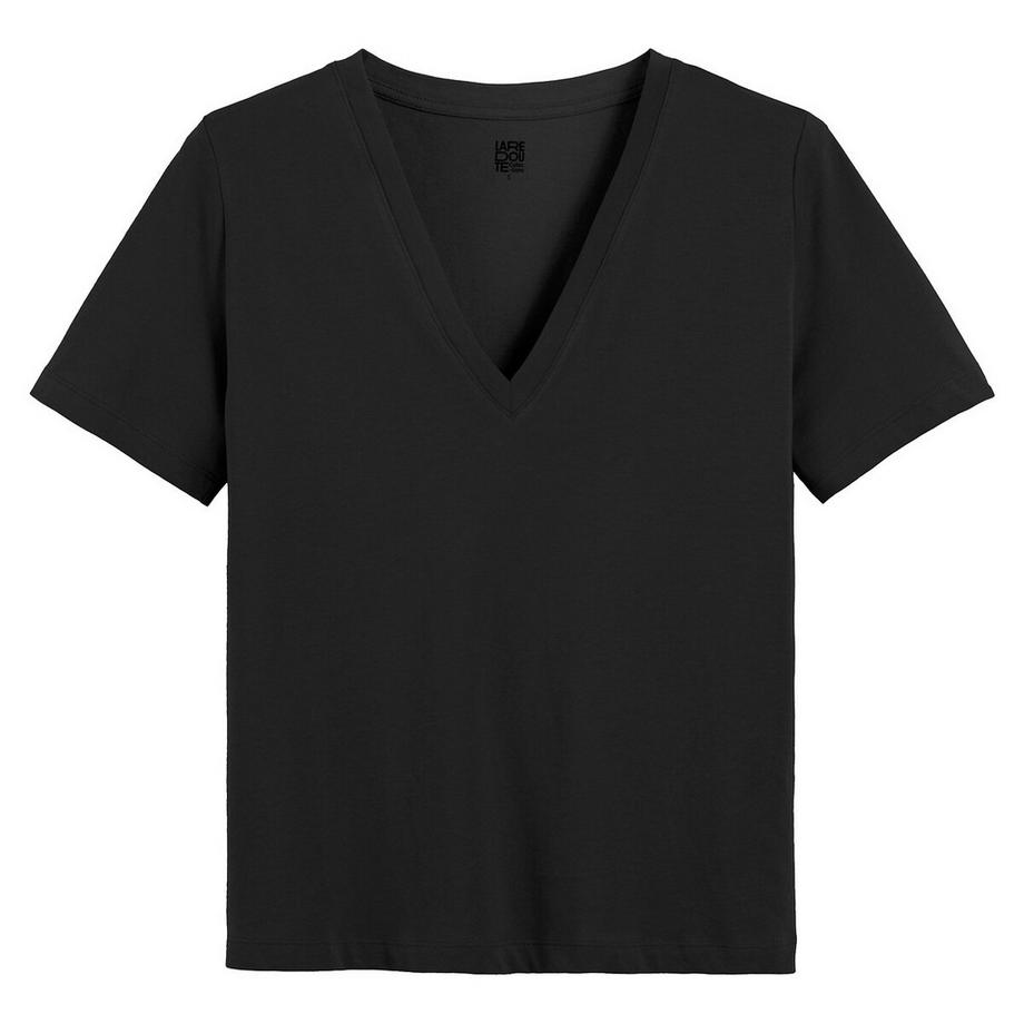 La Redoute Collections T-Shirt mit V-Ausschnitt  