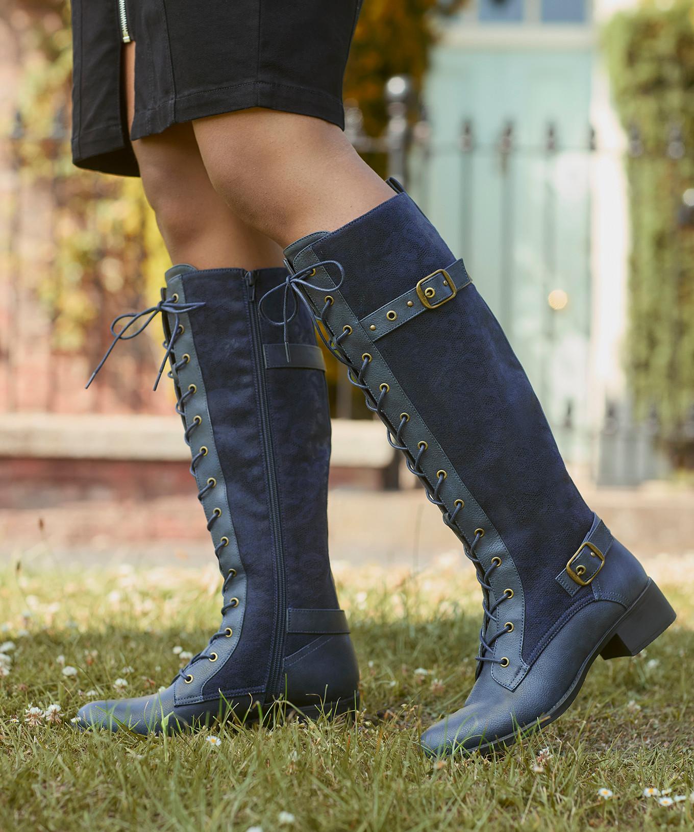 Joe Browns  Reitstiefel mit Schnürung und Leopardenmuster 