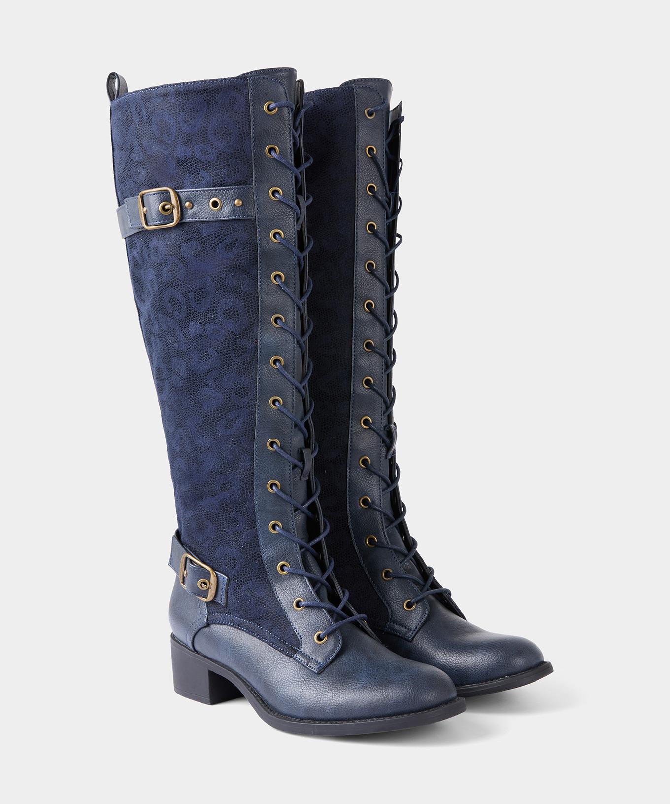 Joe Browns  Reitstiefel mit Schnürung und Leopardenmuster 