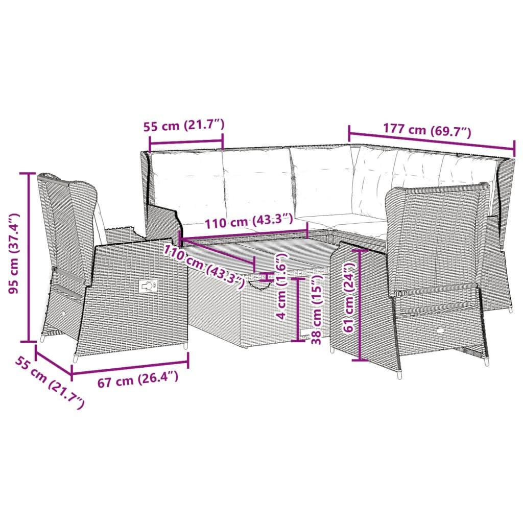 VidaXL Garten-lounge-set poly-rattan  