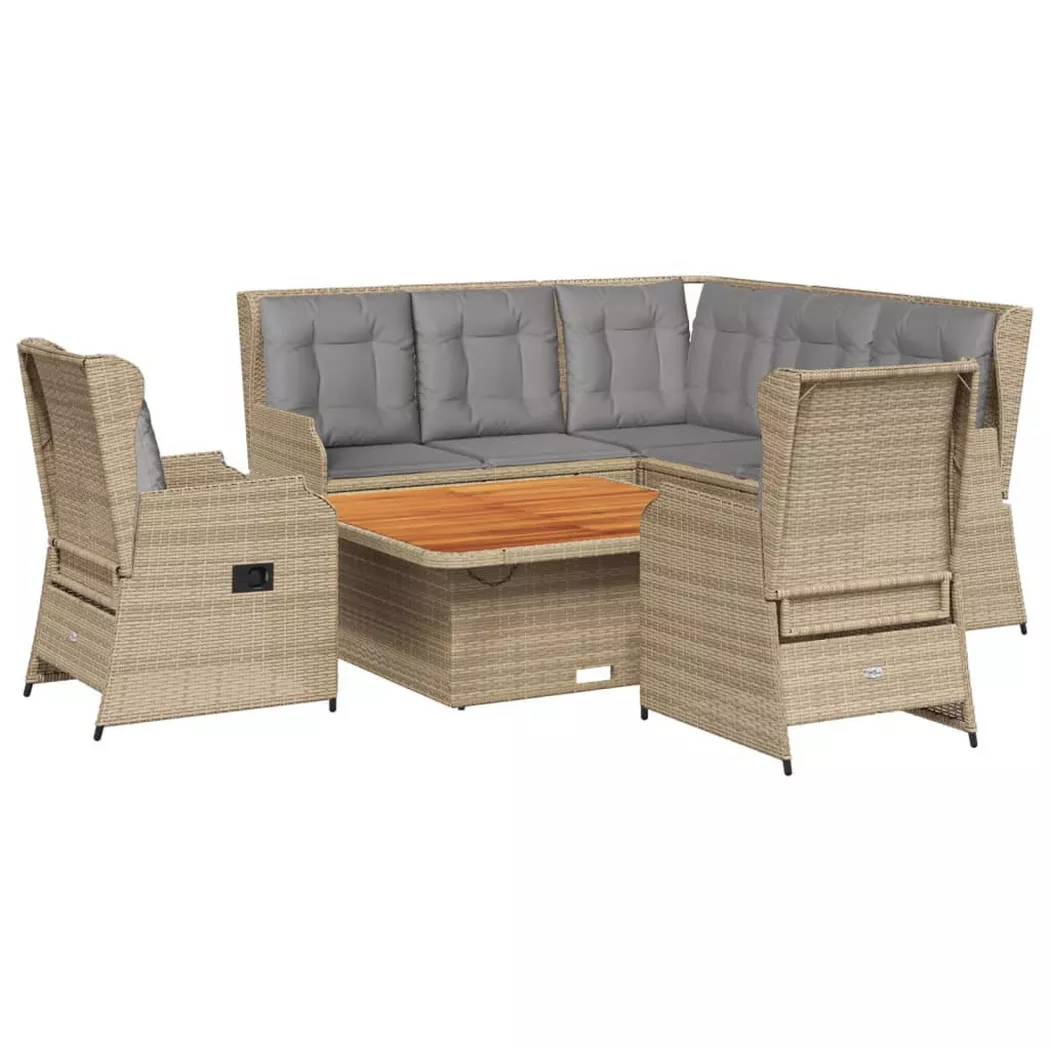 VidaXL - set salotti da giardino Polirattan, One Size, Beige