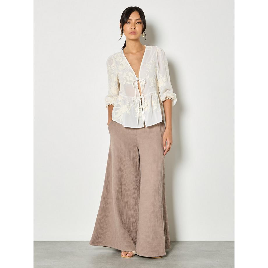 APRICOT Top in chiffon ricamato a fiori  