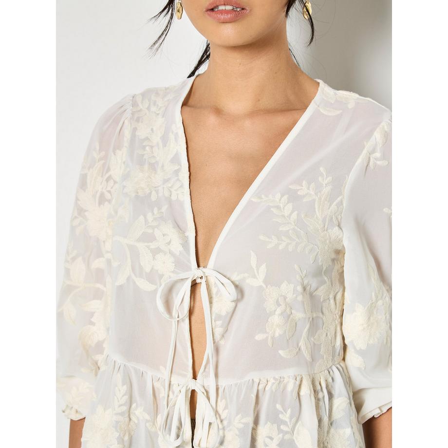APRICOT Top in chiffon ricamato a fiori  