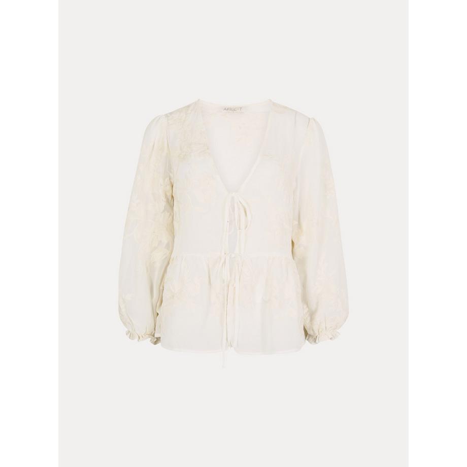APRICOT Top in chiffon ricamato a fiori  