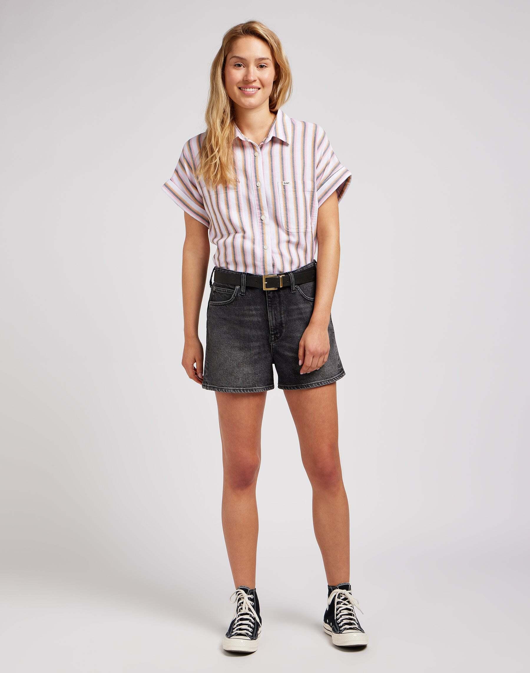 Lee Carol High Rise Regular Fit Denim Shorts  