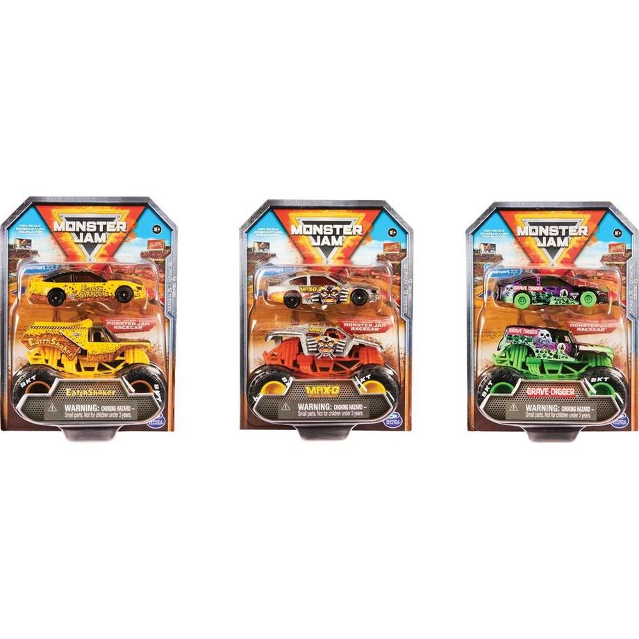 Pack de 2 Monster Jam Truck & Voiture de course