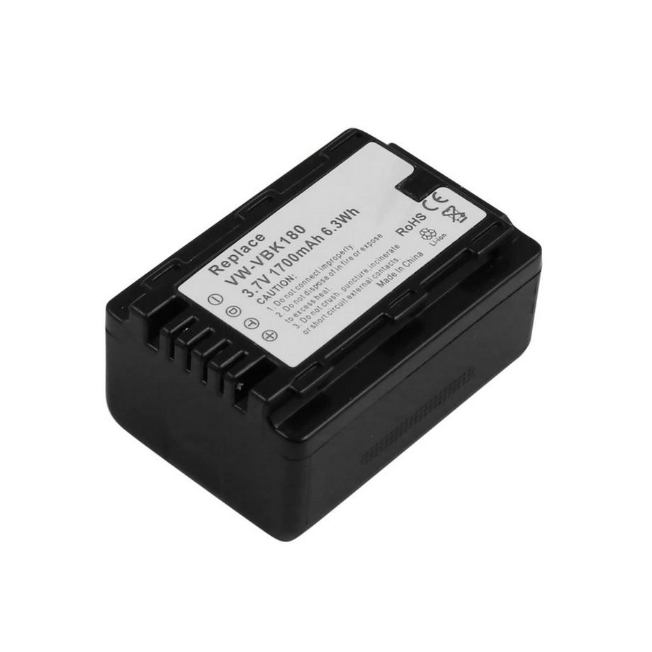 Avizar  Batteria per videocamera Panasonic VW-VBK180 Li-ion 3.7V 1700mAh 6.3Wh. 3Wh 
