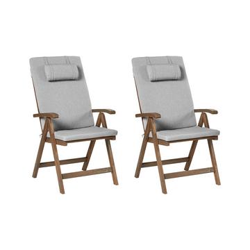 Set di 2 sedie da giardino con cuscini en Legno d'acacia Classico AMANTEA PREMIUM
