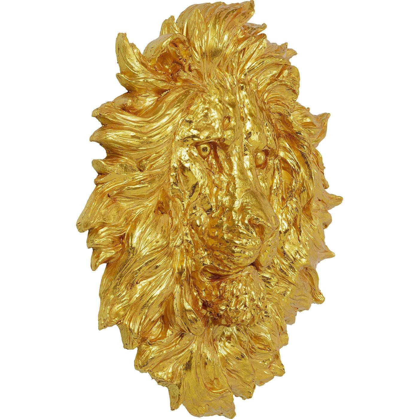 KARE Design Wandobjekt Lion Head gold 90x100  