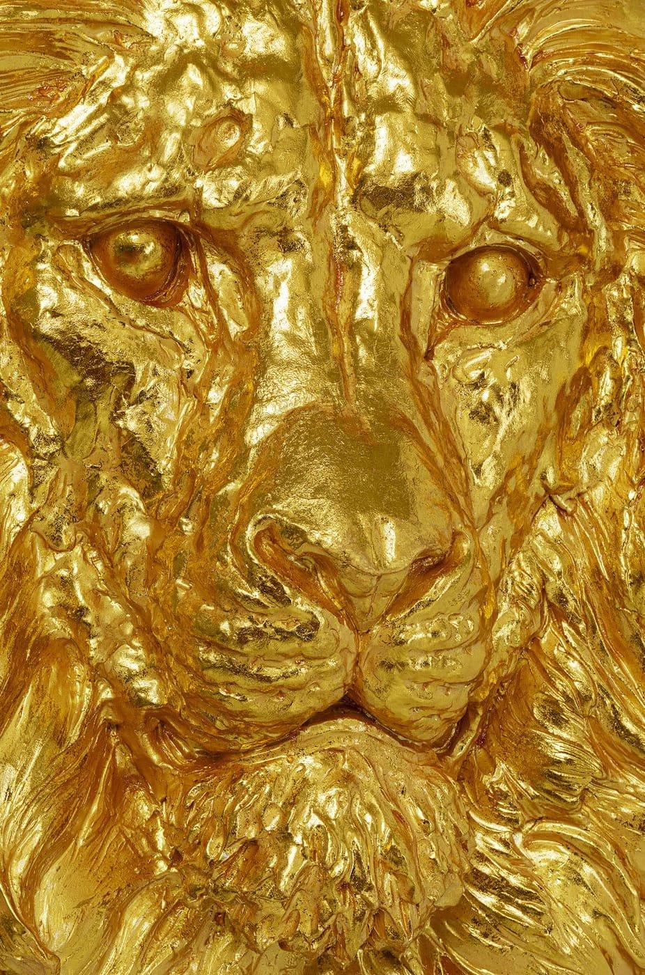 KARE Design Wandobjekt Lion Head gold 90x100  