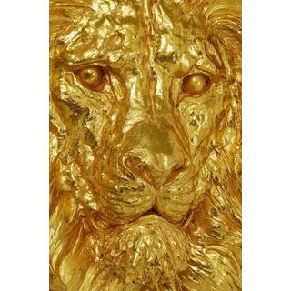 KARE Design Wandobjekt Lion Head gold 90x100  