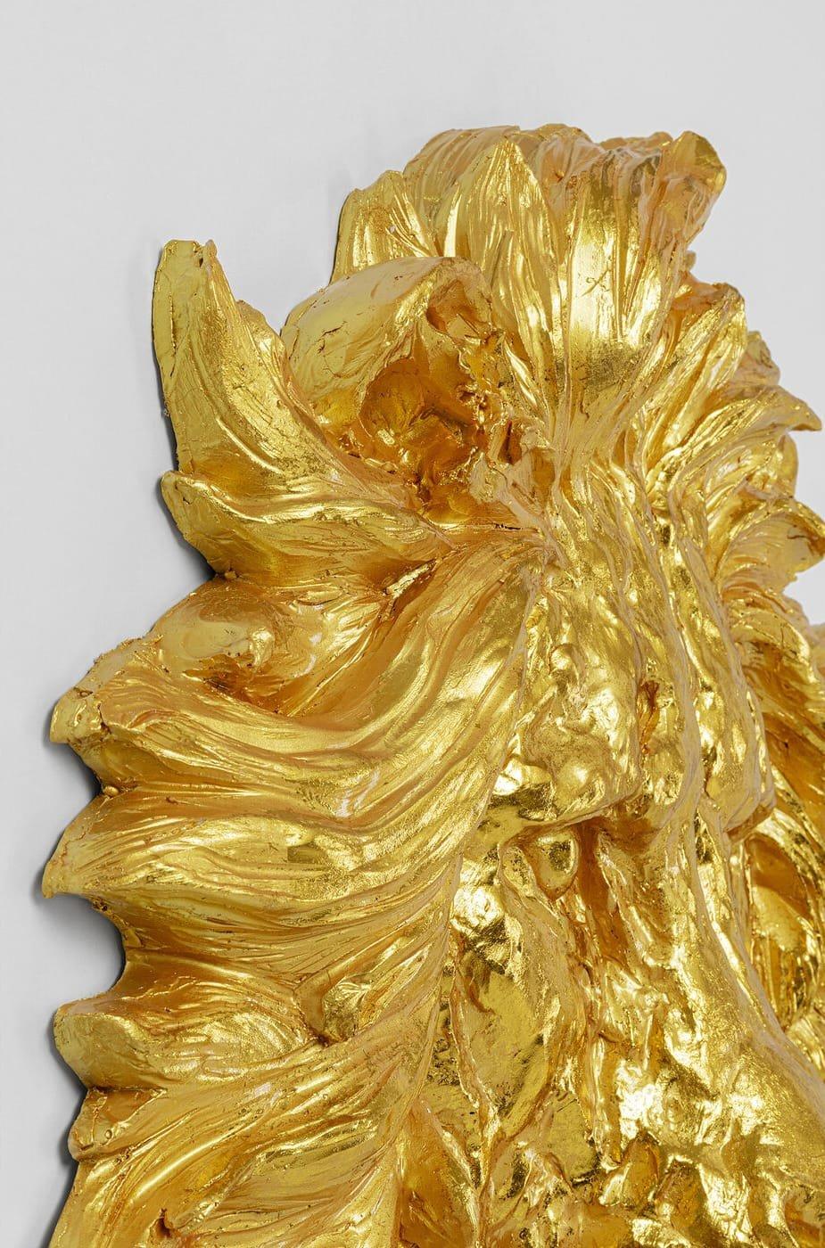 KARE Design Wandobjekt Lion Head gold 90x100  