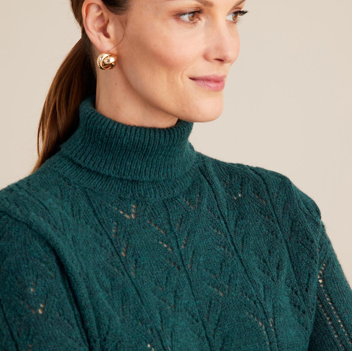 La Redoute Collections  Rollkragenpullover aus Feinstrick mit Ajourmuster 