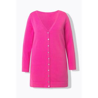 Ulla Popken Cardigan Long Col V Manches Longues Coton Pima  