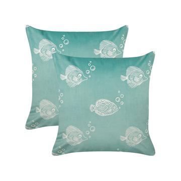 Dekokissen 2er Set aus Samtstoff Modern SOLIDAGO