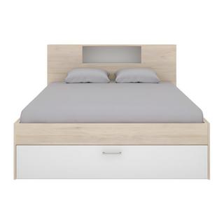 Vente-unique Bett mit Stauraum Schubladen Naturfarben LEANDRE  