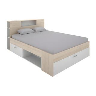 Vente-unique Bett mit Stauraum Schubladen Naturfarben LEANDRE  